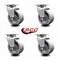 Service Caster 4 Inch V-Groove Semi Steel Cast Iron Wheel Swivel Caster Set with Roller Bearing SCC-20S420-VGR-4 - alternate 3